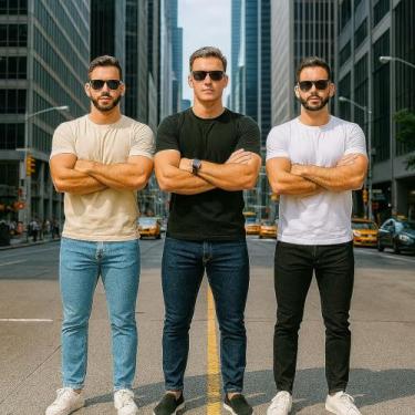 Imagem de Kit 3 Calças JEANS SKINNY Masculinas Casual Elastano Slim Preta Azul A