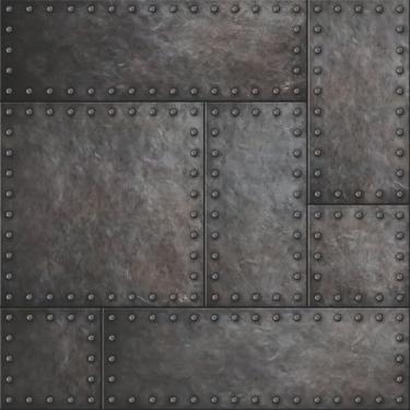 Imagem de Papel De Parede Adesivo Efeito Metal Aço Rebite Cinza Escuro Grafite 3m
