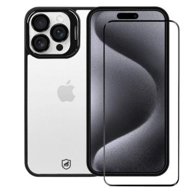 Imagem de Kit Capa case capinha Gravity Preta e Pelicula Ultra Glass para iPhone