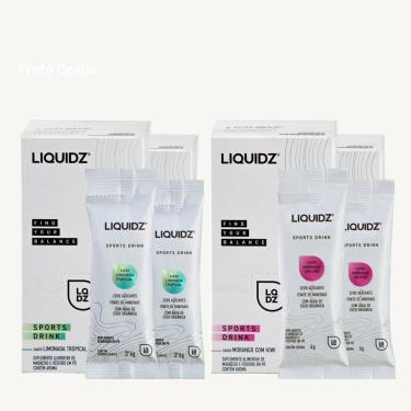 Imagem de LIQUIDZ® - Eletrólitos Zero Açúcares - Morango | Limonada - Kit 4 Caixas - 56 sachês-Unissex