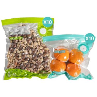 Imagem de THETCHRY Seladora a vácuo portátil para viagens, seladora a vácuo compacta, potente máquina a vácuo para alimentos com 20 sacos, pequenas seladoras para armazenamento de alimentos