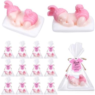 Imagem de Otuuz 12 pacotes de sabonetes para chá de bebê lembrancinhas de chá de bebê artesanais para presente de bebê dormindo sabonete perfumado com etiquetas de presente para convidados decoração de chá de