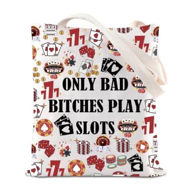 Imagem de Bolsa de mão Gambler Gift Casino Lover Slot Machine Gambling Gift Lucky Gift Casino Gambling Accessories Tote Bag (PLAY SLOTS T)