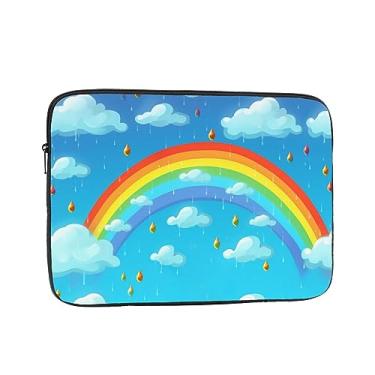 Imagem de Capa para laptop, nuvens, arco-íris, gota de chuva, bolsa para laptop, capa protetora para notebook de 12 polegadas