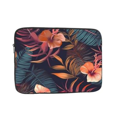 Imagem de Capa protetora para notebook com flores tropicais de 10 polegadas à prova de choque, resistente à água, bolsa de transporte, bolsa de computador portátil para homens e mulheres