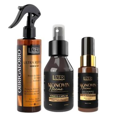 Imagem de Kit Monovin Tônico e Sérum Crescimento Capilar Antiqueda + Leave-In - 