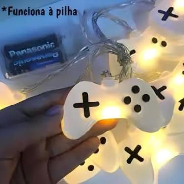 Imagem de Varal Controle Vídeo Game Luz Led Luminária Festa Cordão Cor