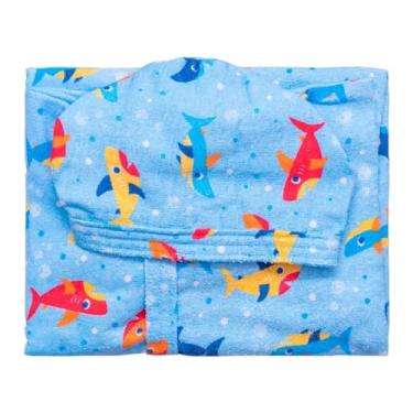 Imagem de ROUPAO C/CAPUZ BABY JOY FUNNY ESTAMPADO C/BORDADO TAM UNICO PCT C/01UN //TUBARAO