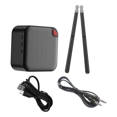 Imagem de Fenteer Bateria elétrica com alto-falante, baterista compacto, baquetas de ar, baquetas eletrônicas para camping de rua, tocar, viajar, casa