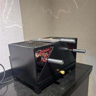 Imagem de Churrasqueira Erta Mini Grelha e Espeto Giratório Apartamento e Bancad