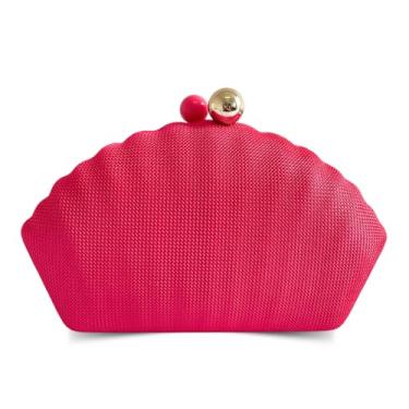 Imagem de Bolsa Clutch Carteira de Festa Blogueira Concha Luxo Ariel (PINK)