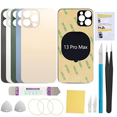 Imagem de UooFide Capa de vidro traseira de substituição compatível com iPhone 13 Pro Max 6,7 polegadas todas as operadoras (dourada)