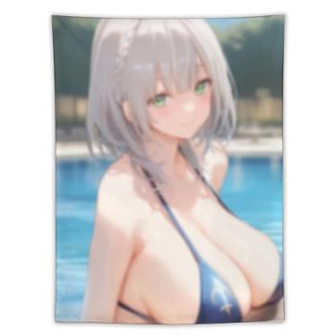Imagem de LIEGBMEU Sexy Bikini Hot Anime Girl Tapeçaria 152.4 cm x 203.2 cm Interior Exterior Wall Quilt Art Decoração de Tapeçaria Caprichosa, AD50