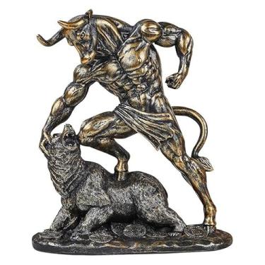 Imagem de AETVRNI Estátua de touro e urso - Estátua de touro de Wall Street - Escultura do mercado de ações, para escritório, mesa, estante, sala de estar, estudo, decoração de casa, presente de consultor