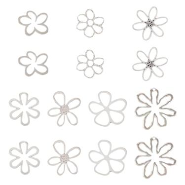 Imagem de Spritewelry Pingentes de bisel aberto nas costas de liga, pingentes geométricos de moldura oca, pingentes de brinco de bisel aberto para fazer joias de flores prensadas em resina UV DIY, Metal não