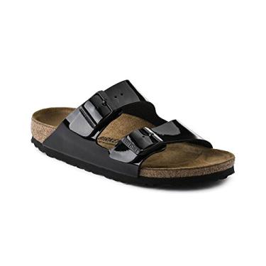 Imagem de Birkenstock Sandálias femininas de couro Arizona, Verniz preto preto, 37