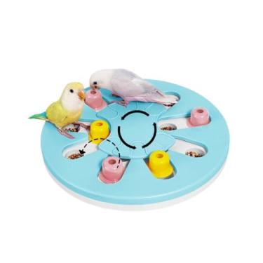 Imagem de CXYYXF Brinquedos de quebra-cabeça de pássaros para distribuição de guloseimas e comida, brinquedos interativos de bola para pássaros, alimentador de papagaio para treinamento de QI e alimentação