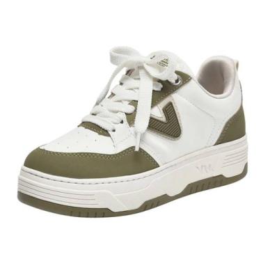 Imagem de Tênis Feminino Plataforma Dia a Dia Macio Casual Via Marte, Bosque, Ge