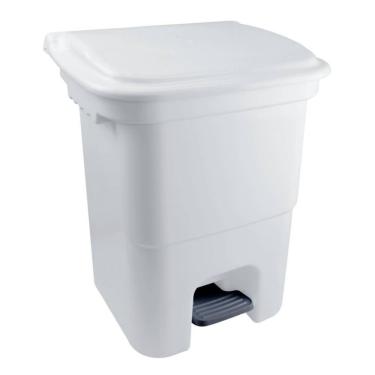 Imagem de Lixeira Plástica Com Pedal 50l - Plasvale Branco