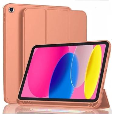 Imagem de Capa Smart Flip Protetora Para Samsung Galaxy Tab A9 SM-X110 SM-X115 de 8,7 Polegadas com Suporte de Caneta - Liga/Desliga (Rosé Gold)