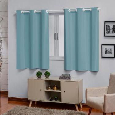 Imagem de Cortina Blackout 2,20x1,30 Corta 100% a Luz Azul Bebê PVC - EMPÓRIO DO