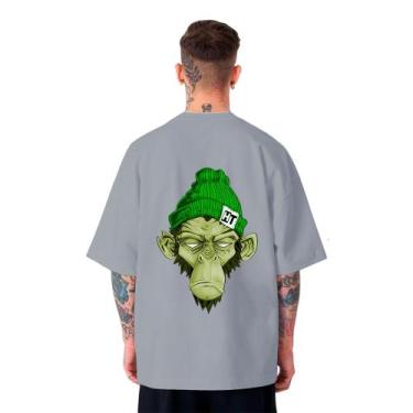 Imagem de Camiseta Oversized Masculina Chimpanzé Swag Skate - FSL.CONF, Cinza, M