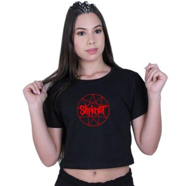 Imagem de Blusinha Cropped Algodão Slipknot World Rock Banda - Lafre, Preto, M