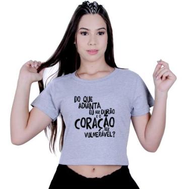 Imagem de Blusinha Cropped Algodão Ser Durão Racionais Mcs - Lafre, Cinza, P