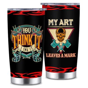 Imagem de Ubdaycup Presentes de tatuador, presentes de copo de 590 ml para amantes de tatuagem, artistas, aniversário, Natal, Dia Nacional da História da Tatuagem