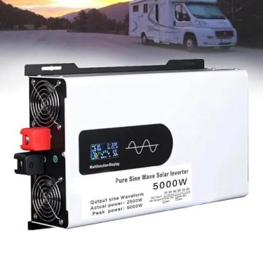 Imagem de 24V to 110V,2500W Power Pure Sine Wave Power Inverter, 5000W (pico) inversor de carro com 2 tomadas AC & Display LED, DC 12V -72V para AC 110V/220V
