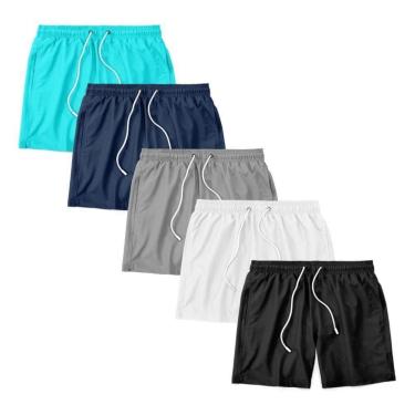 Imagem de Kit 5 Shorts Bermuda Masculino Tactel Liso Praia Academia-Masculino
