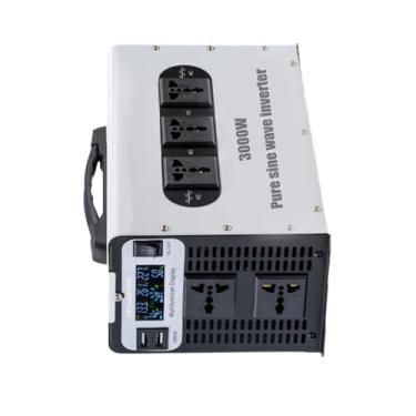 Imagem de 60v to 220v 60hz,Inversor de energia de onda senoidal pura, 3000W DC12V 24V 48V 60V 72V para AC 110V 220V, conversor com 5 tomadas AC, display LCD, inversor solar off-grid para casa