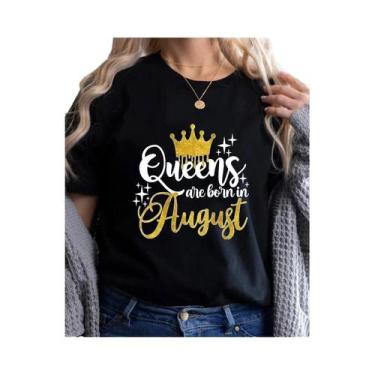 Imagem de Camiseta Feminina Golden Crown Queen - Estampa Gráfica - Presente de A