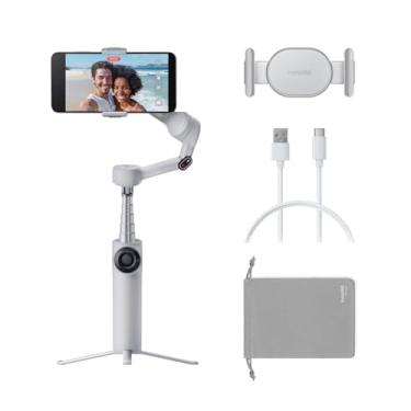 Imagem de Insta360 Flow 2 Gimbal cinzento para smartphone - estabilizador dobrável com IA para telefone, rastreamento multipessoa, tripé/selfie stick, controlo remoto, gimbal para iPhone/Android, viagens e vlog