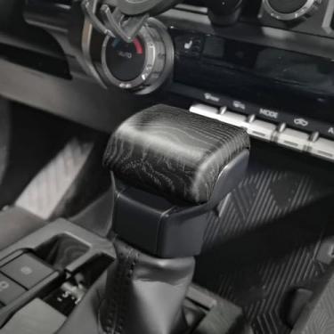 Imagem de KUJOOY Para Toyota Tacoma 2024 2025 para 4Runner 2025 Acessórios interiores decoração painel console central tampa de saída de ar moldura decorativa ABS (grão de madeira preta, tampa de mudança de