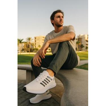 Imagem de Tênis Branco Academia Sola Baixa Masculino Feminino Unissex de Corrida