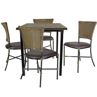 Imagem de Mesa De Quatro Cadeira Gramado Pequi Jogo De Jardim - PANERO MÓVEIS