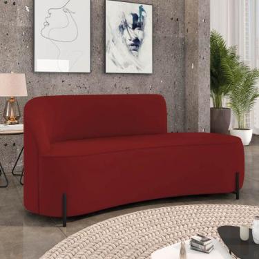 Imagem de Sofá 3 Lugares Orgânico 180cm Pé Ferro Preto Morgan Veludo Marsala - D