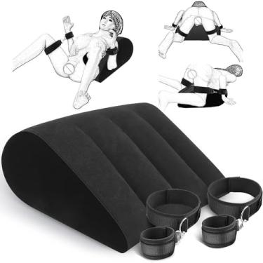 Imagem de Conjunto de almofadas de posição sexual, algemas, bondage, algemas, punho inflável, suporte lombar, restrições de cama, cintas sexuais, presentes sexuais, almofada de apoio para quadril, BDSM
