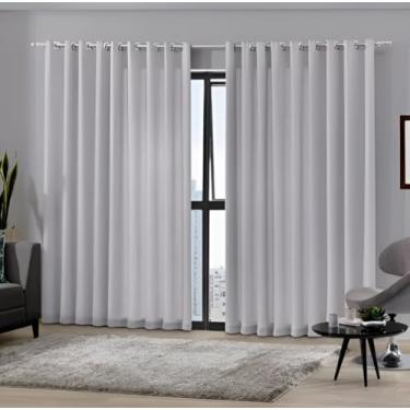 Imagem de Cortina Duplex Gaze Lihno Com Forro 4,20mx2,50m P/Varão (Cinza)