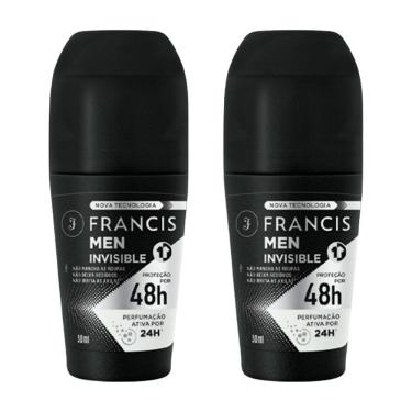 Imagem de Kit 2 Desodorante Francis Men Invisble Roll-On Antitranspirante 48h 50ml