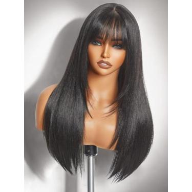 Imagem de Peruca GORGIUS sem cola com franja preta natural reta 60cm