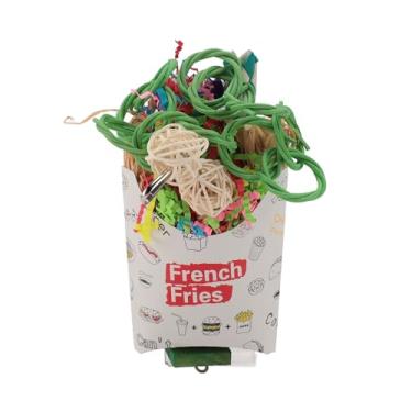 Imagem de A Pássaros que Mastigam Trituração, Forrageando Brinquedos Coloridos Cesto de Forrageamento de Papagaio Com Papel Corda de Pinheiro de Pinheiro para (Caixa de batatas fritas)