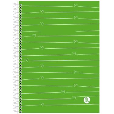 Imagem de Caderno Colegial Animativa, 10 matérias, Capa dura - Hot Stamping Holográfico, 160 folhas, Be Mine, Pacote com 4