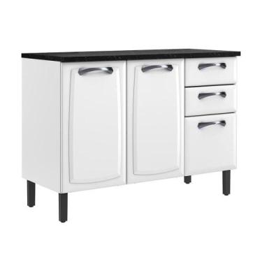 Imagem de Balcão de Cozinha em Aço 3Portas 2Gavetas Branco New Premium - Itatiai