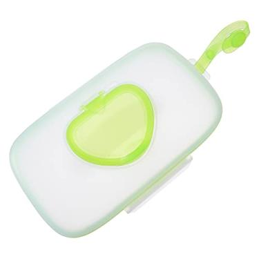 Imagem de Awleynz Suporte para lenços umedecidos, estojo de viagem para lenços umedecidos, estojo portátil recarregável, suporte de transporte de lenços para casa, viagens ao ar livre (verde)