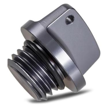 Imagem de Parafuso de tampa de óleo de alumínio CNC universal modificado acessório de tampa de óleo de motocicleta compatível com CRF150R TRX450R/RX CRF1000L CB500F VTR1000F X-4 (cinza)