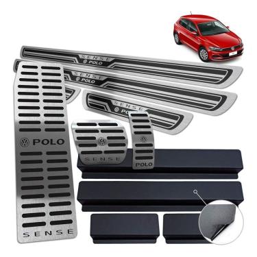 Imagem de Descanso + Pedaleira + Soleira Preto Auto Relevo Polo Sense