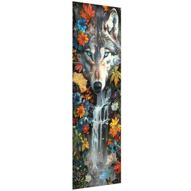 Imagem de Kaliosy Kits de arte de diamante de lobo 5D para adultos, faça você mesmo, animais de tamanho grande, flores, pintura de diamante, broca redonda completa, arte de cristal - bordado de ponto cruz para