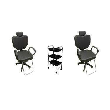 Imagem de Cadeiras Para salão cabeleireiro e carrinho auxiliar - Bueno cadeiras 